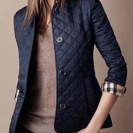 Stylish single-breasted cotton coat with lapel