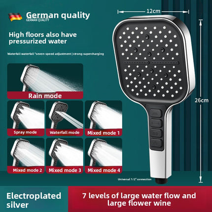 Pressurized Shower Head Set with 7 Spray Modes