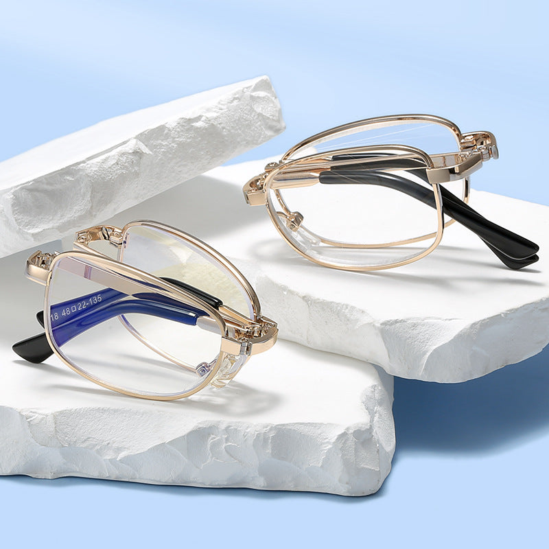 Foldable Anti-Blue Light Reading Glasses with Metal Frame