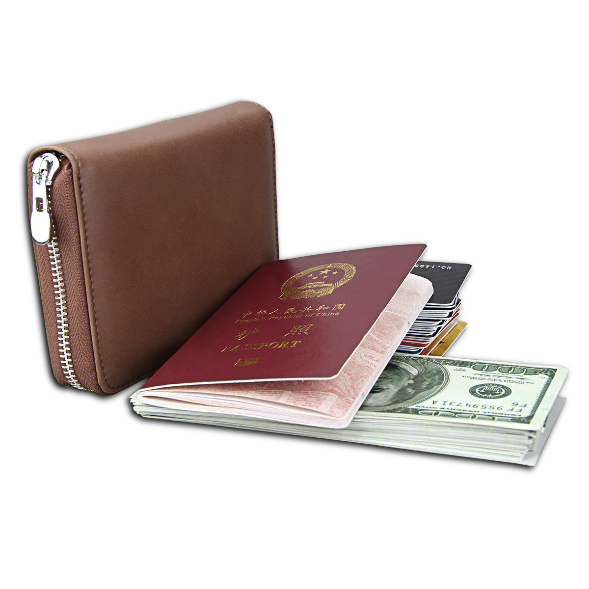 Expanding Card Holder Men's Passport Holder Cowhide Multi-functional
