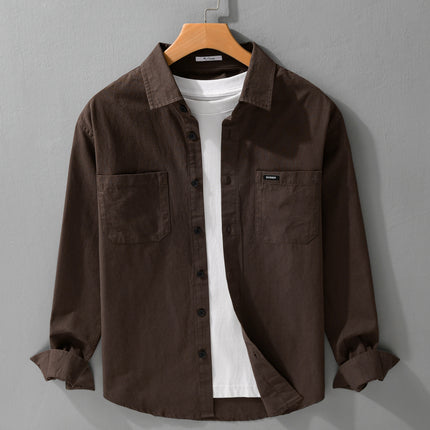 Long-sleeved men's casual cotton shirt