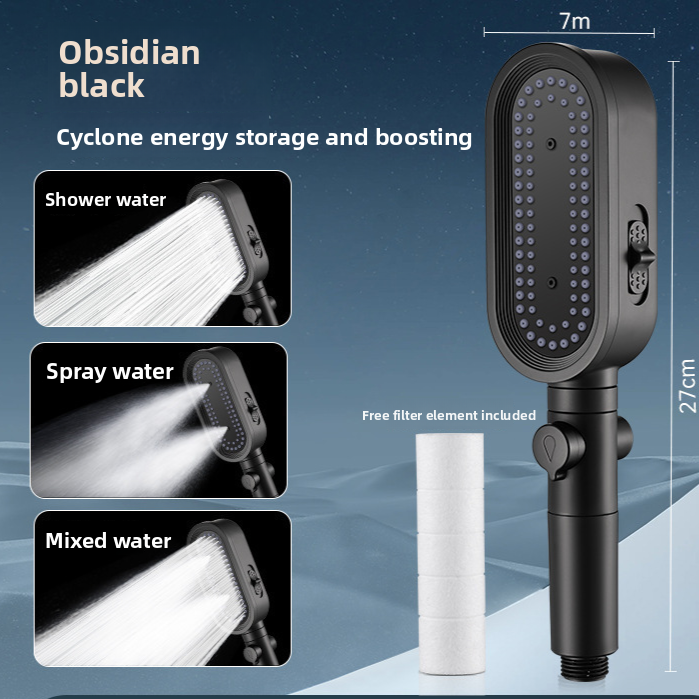 Handheld Pressurized Shower Head with Filter Nozzle