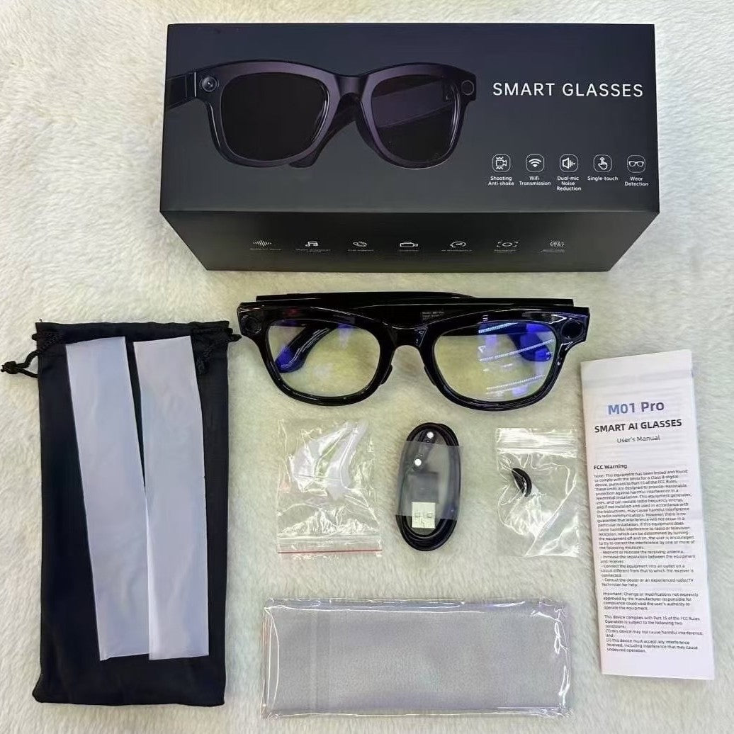 AI Camera Smart Glasses with Bluetooth and Translation